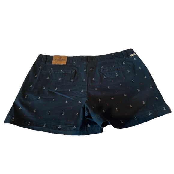 Magellan Womens Outdoor Shorts NWT Navy Blue American Anchor Print Casual 14 - Picture 5 of 7
